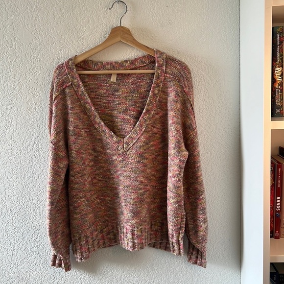 Anthropologie Sweaters - Anthropologie PILCRO Sweater Women’s Deep V-Neck Knit Top Multicolor wool Small